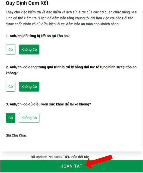 How to register for Mai Linh taxi driver Picture 7