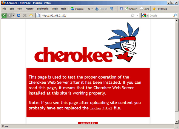 Install Cherokee with PHP5 and MySQL supported in Fedora 14 Picture 1