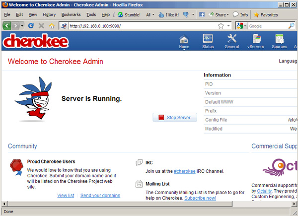 Install Cherokee with PHP5 and MySQL supported in Fedora 14 Picture 3