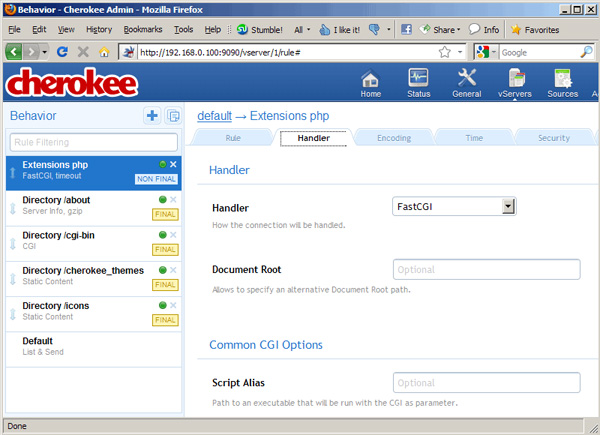 Install Cherokee with PHP5 and MySQL supported in Fedora 14 Picture 8