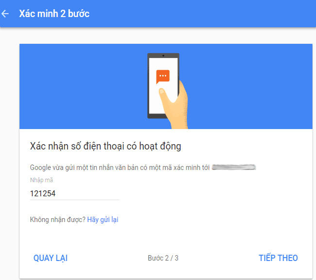 Turn on 2-step verification for 2-layer security for Gmail, send the verification code to your phone when signing in Picture 4