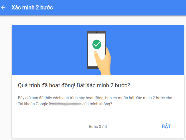 Turn on 2-step verification for 2-layer security for Gmail, send the verification code to your phone when signing in Picture 5