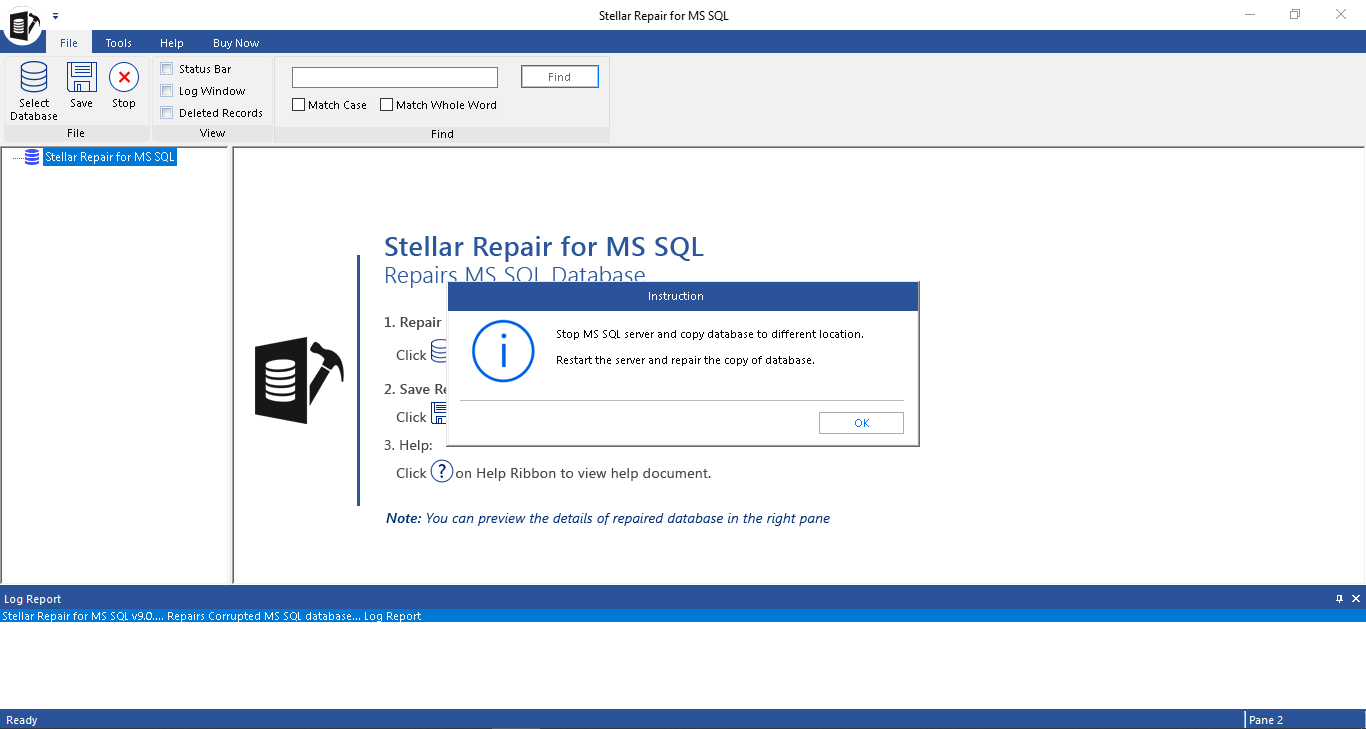Picture 6 of Software Review - Stellar Repair for MS SQL