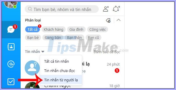 How to view messages from strangers on Zalo Picture 6