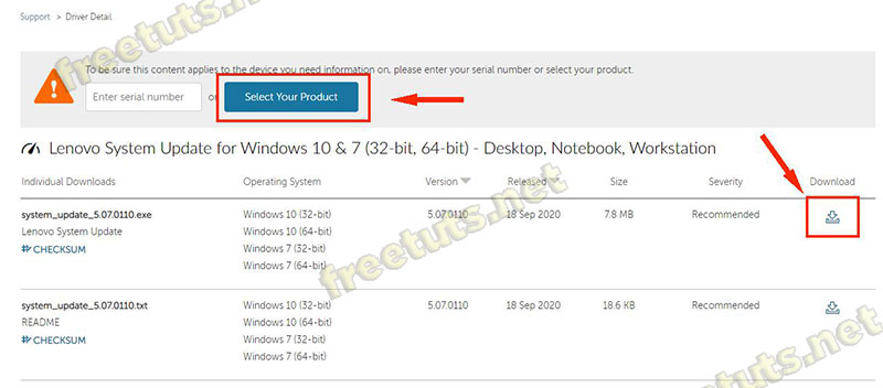 Instructions to install driver for Lenovo Laptop by downloading from the homepage Picture 4