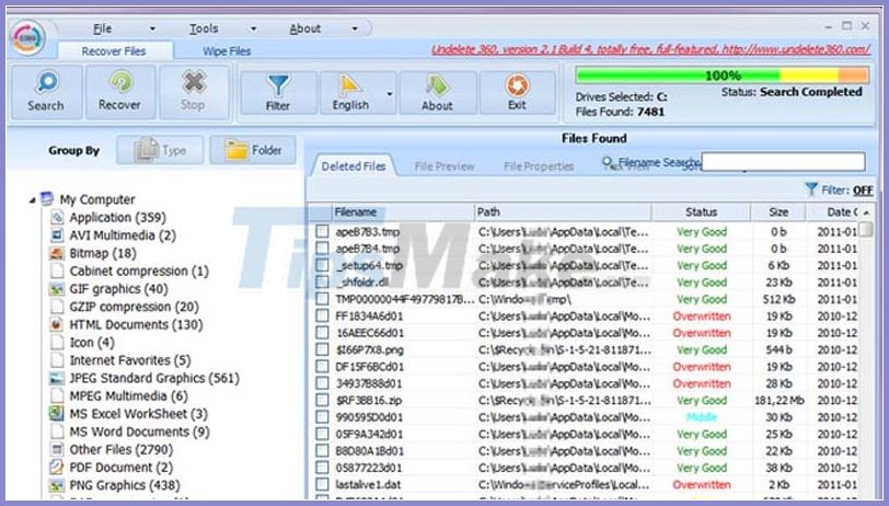 TOP 20 software to recover deleted data on hard drives, USB, memory cards Picture 19