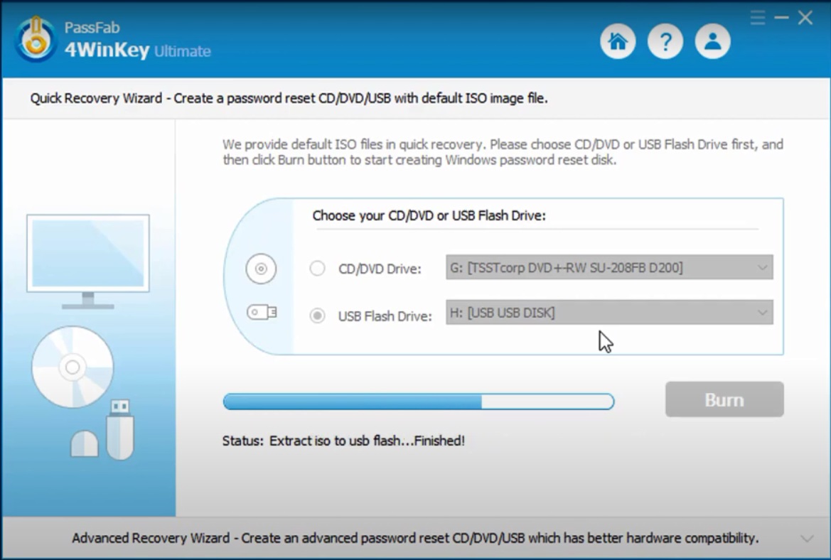Picture 5 of Recovery windows login password use PassFab 4WinKey