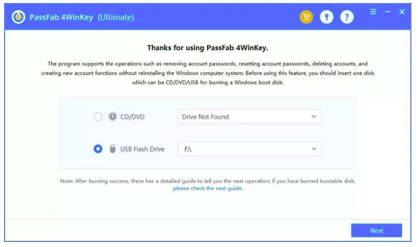 Picture 3 of How to Bypass Windows 7 Password using PassFab 4WinKey software
