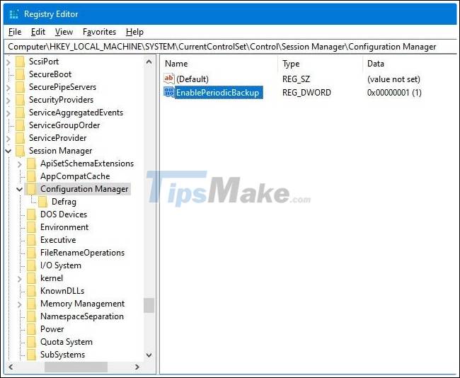 How to enable automatic backup of Registry on Windows 10 Picture 11