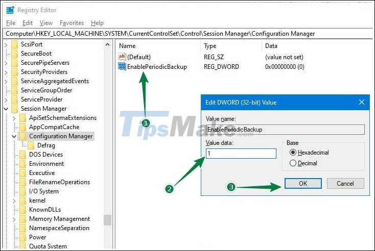 How to enable automatic backup of Registry on Windows 10 Picture 9