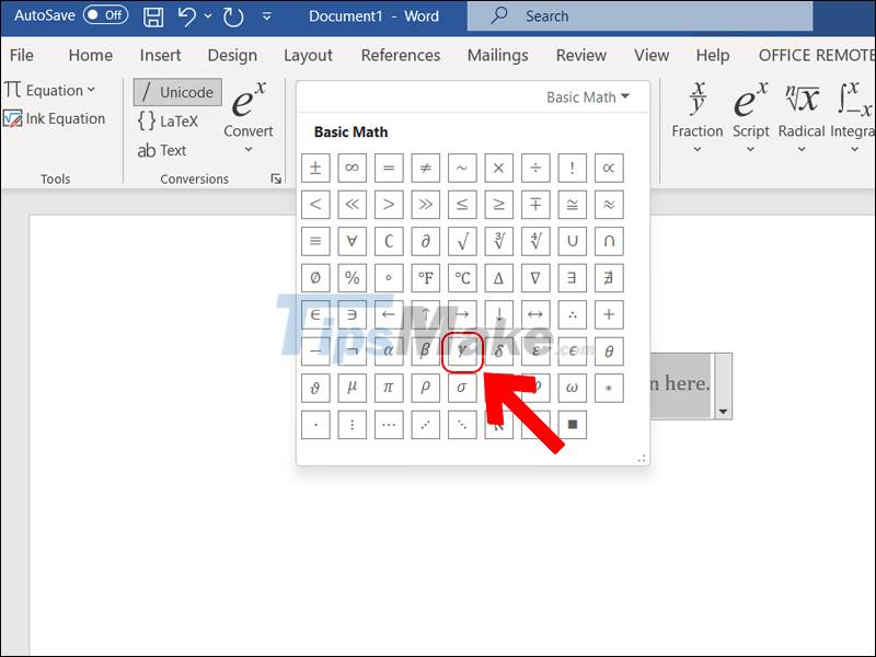 How to insert gamma symbol in Microsoft Office - Insert Special Mathematical Symbol in Microsoft Office Picture 6