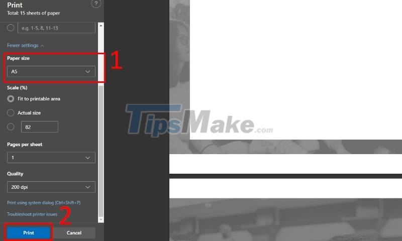 How to print A4 to A5 in PDF simple and fast Picture 3