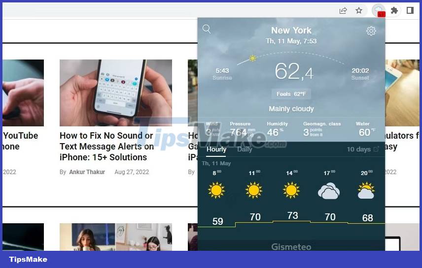 6 Chrome extension to check the weather from the current tab Picture 6