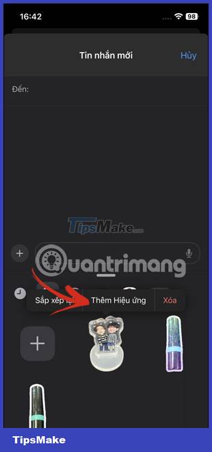 How to add effects to stickers in iPhone Messages Picture 5