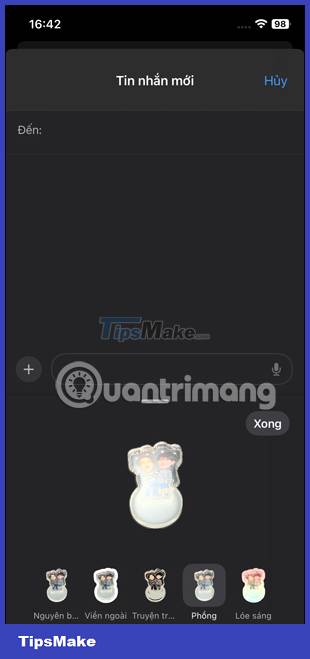 How to add effects to stickers in iPhone Messages Picture 6