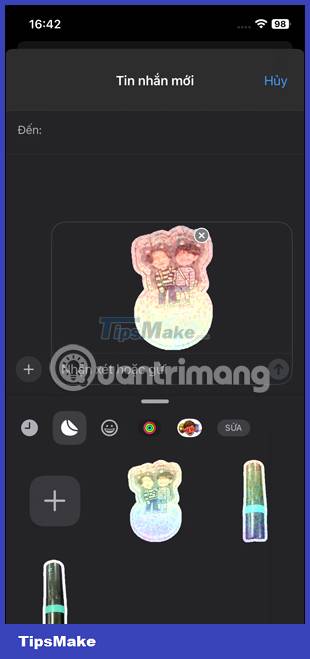How to add effects to stickers in iPhone Messages Picture 8