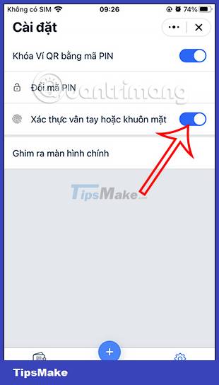 How to lock Zalo QR Wallet with fingerprints for information security Picture 8