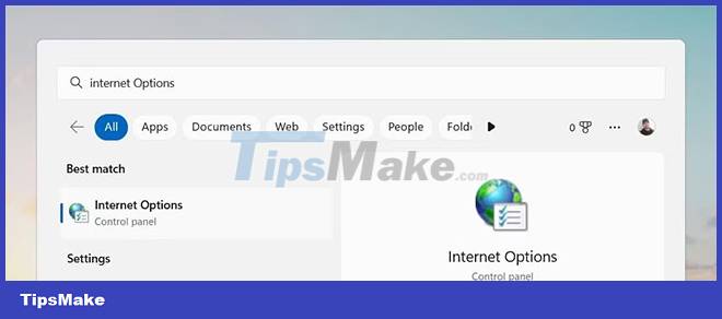 How to open Internet Options in Windows 11 Picture 1