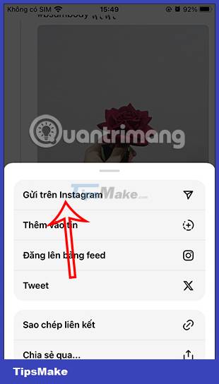 How to send Threads posts to Instagram messages Picture 2