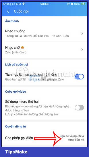Instructions to block calls on Zalo from strangers Picture 4