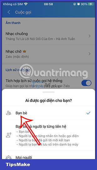 Instructions to block calls on Zalo from strangers Picture 6
