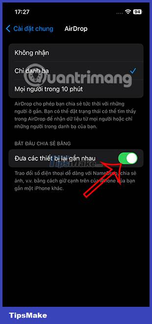 Instructions to deactivate NameDrop on iPhone Picture 3