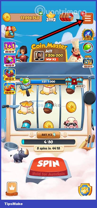 How to give spins to friends in Coin Master Picture 1