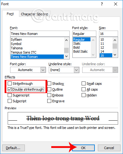 How to strikethrough text in Word, write strikethrough text in Word and Excel Picture 5