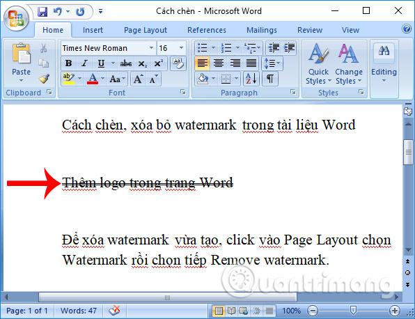How to strikethrough text in Word, write strikethrough text in Word and Excel Picture 6