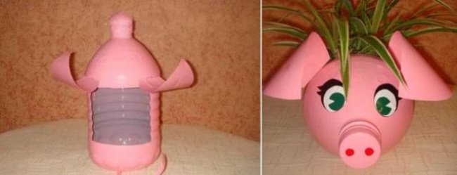 10 creative ideas to make flower pots from old plastic bottles Picture 7