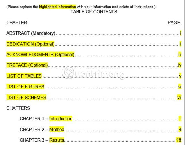 10 impressive table of contents for Microsoft Word Picture 6