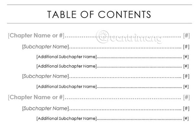 10 impressive table of contents for Microsoft Word Picture 8