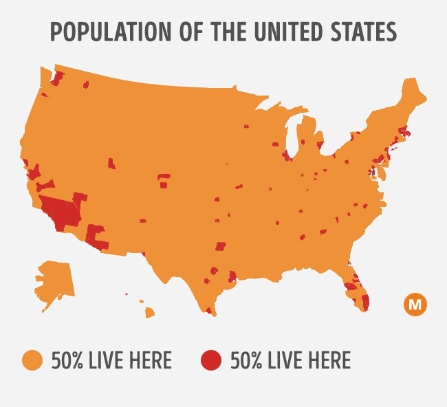 10 'interesting' maps prove the world population is unevenly distributed Picture 5