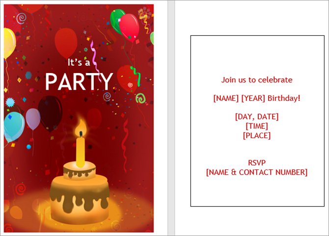 13 beautiful event invitation card templates in Microsoft Word Picture 6