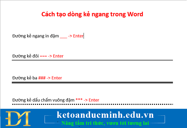 2 ways to create horizontal lines extremely fast in WORD Picture 1