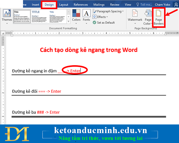 2 ways to create horizontal lines extremely fast in WORD Picture 6