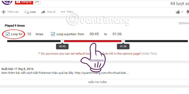 2 ways to replay, replay YouTube videos automatically Picture 8