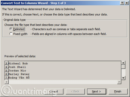 2 ways to separate column Full and Name in Excel Picture 14
