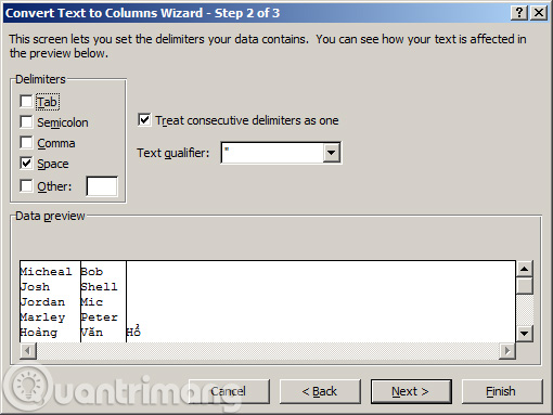 2 ways to separate column Full and Name in Excel Picture 15