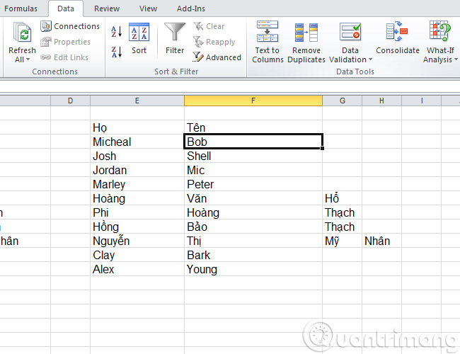 2 ways to separate column Full and Name in Excel Picture 17