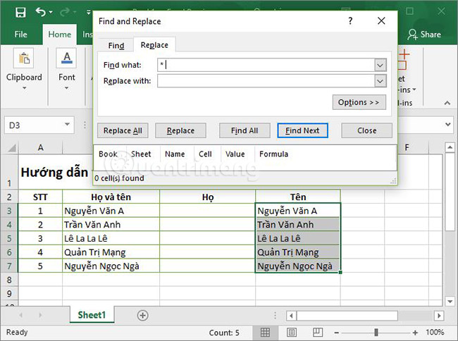 2 ways to separate column Full and Name in Excel - TipsMake.com