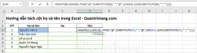 2 ways to separate column Full and Name in Excel Picture 7