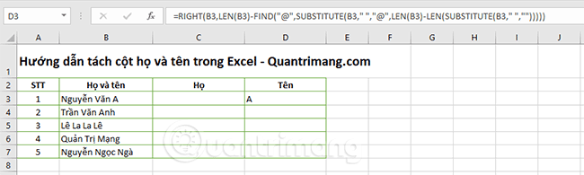 2 ways to separate column Full and Name in Excel Picture 8