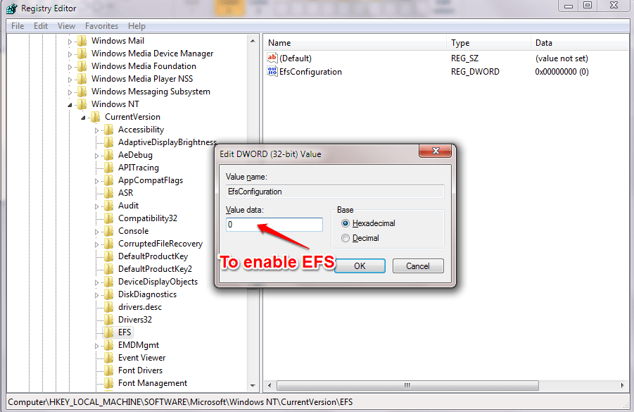 3 simple ways to enable / disable the Encrypting File System Picture 8