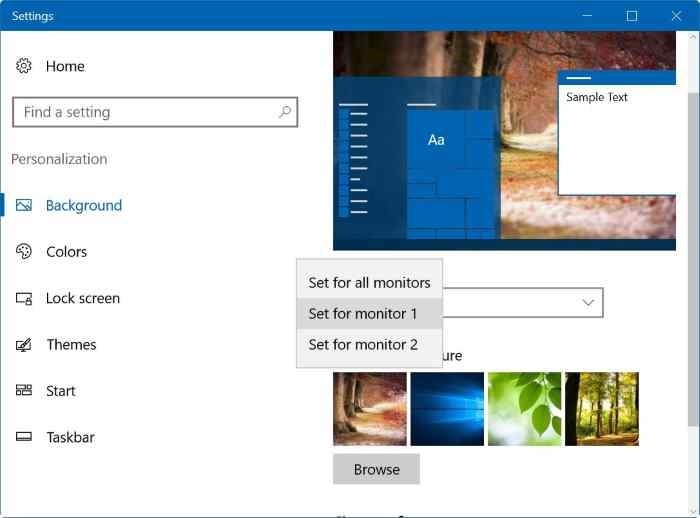 3 ways to set up different background images on each Windows 10 screen Picture 6