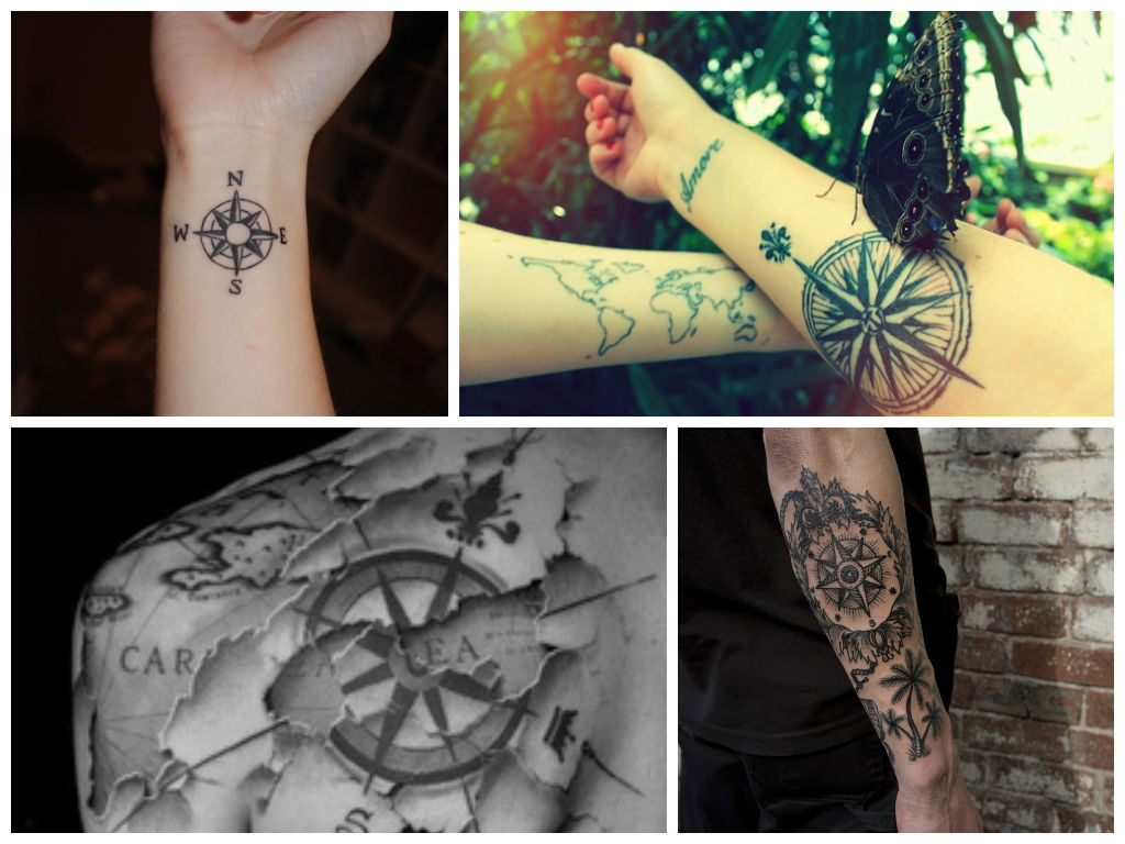 30+ Nice Compass tattoos Picture 15