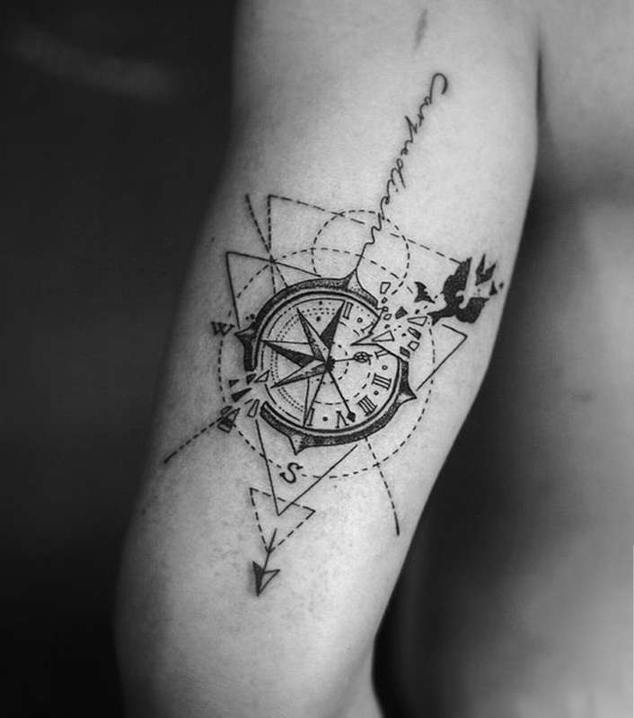 30+ Nice Compass tattoos Picture 27