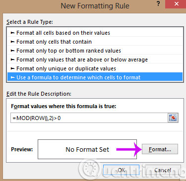 4 basic steps to color alternating lines in Microsoft Excel Picture 8