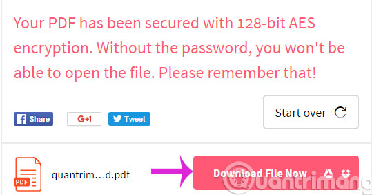 4 steps to set PDF password online Picture 4