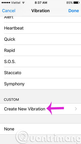 5 steps to set the vibration mode characteristic for callers on iPhone Picture 3
